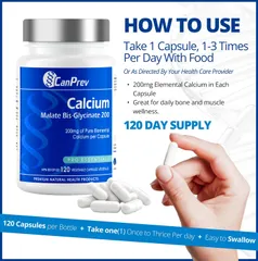 Viên Uống Bổ Sung Canxi Hữu Cơ Calcium Malate Bis Glycinate CanPrev Nhập Canada Tăng Cường Sức Khỏe Xương Khớp (Hộp120 viên) - YoungFit