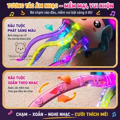 Đồ chơi bạch tuộc nhảy múa bịt mắt có đèn và nhạc tự tránh vật cản kích thích vận động cho bé Thế giới đồ chơi 1104