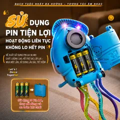 Đồ chơi bạch tuộc nhảy múa bịt mắt có đèn và nhạc tự tránh vật cản kích thích vận động cho bé Thế giới đồ chơi 1104