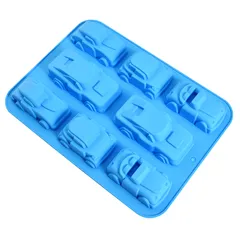Khuôn silicone làm rau câu, socola 8 chiếc xe hơi – Mã 1386