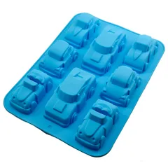 Khuôn silicone làm rau câu, socola 8 chiếc xe hơi – Mã 1386