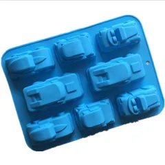 Khuôn silicone làm rau câu, socola 8 chiếc xe hơi – Mã 1386