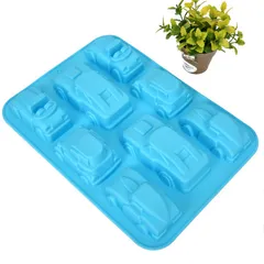 Khuôn silicone làm rau câu, socola 8 chiếc xe hơi – Mã 1386