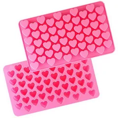 Khuôn silicone làm kẹo dẻo chip chip, socola, rau câu 55 hình trái tim - Mã 1248