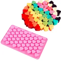 Khuôn silicone làm kẹo dẻo chip chip, socola, rau câu 55 hình trái tim - Mã 1248