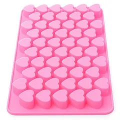 Khuôn silicone làm kẹo dẻo chip chip, socola, rau câu 55 hình trái tim - Mã 1248