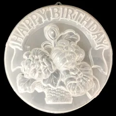 Khuôn rau câu sinh nhật giỏ hoa cúc Happy Birthday – Loại 25 cm - Mã 1817