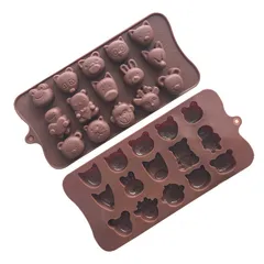 Khuôn silicon làm rau câu, socola 15 con ếch, gấu, heo, thỏ – Mã số 1257 790450