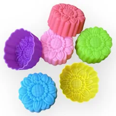 Bộ 10 khuôn silicon 3 lớp làm bánh, rau câu, bánh bông lan, bánh da lợn hoa hướng dương 3 chiều – Mã số 1210 790515