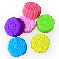 Bộ 10 khuôn silicon 3 lớp làm bánh, rau câu, bánh bông lan, bánh da lợn hoa hướng dương 3 chiều – Mã số 1210 790515