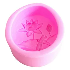 Khuôn silicon làm bánh, trung thu, rau câu hoa sen cành hình Oval loại 9 cm - Mã số 1564 790517