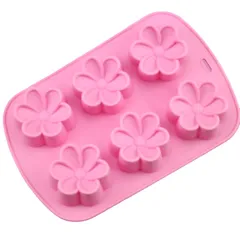 Khuôn rau câu silicone 6 hoa mai – Mã 1482