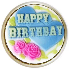 Khuôn rau câu sinh nhật trái tim đôi Happy Birthday – Loại 25 cm - Mã số 1019