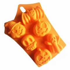 Khuôn silicone làm rau câu, socola 6 hình Halloween – Mã 1495