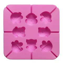 Khuôn silicon làm rau câu, làm kem, socola 8 con gấu, con heo – Mã số 1311 790607
