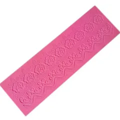 Khuôn silicon làm viền bánh, rau câu, fondant hoa hồng kiểu - Mã số 1441 790614
