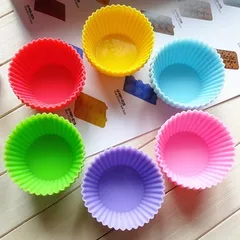 Bộ 10 khuôn rau câu silicone hình tròn Cupcake 3 lớp – Mã 1133