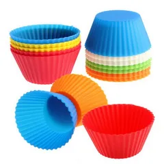 Bộ 10 khuôn rau câu silicone hình tròn Cupcake 3 lớp – Mã 1133