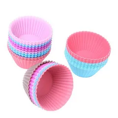 Bộ 10 khuôn rau câu silicone hình tròn Cupcake 3 lớp – Mã 1133