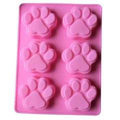 Khuôn silicon làm bánh, rau câu, bánh pudding, mousse 6 chân gấu - Mã số 1194 790617