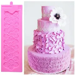 Khuôn silicone làm viền rau câu, fondant, socola 30 hoa hồng - Mã 1072