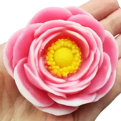 Bộ 3 khuôn silicon làm bánh, rau câu hoa hồng trà Nhật, hoa anh túc và lá loại 8 cm - Mã số 1119 790622