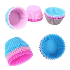 Bộ 10 khuôn rau câu silicone hình tròn Cupcake 3 lớp – Mã 1133