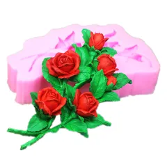 Khuôn rau câu silicone cành hoa hồng – Loại 17 cm - Mã 1665