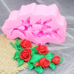 Khuôn rau câu silicone cành hoa hồng – Loại 17 cm - Mã 1665