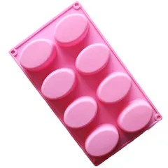 Khuôn silicone làm rau câu 8 hình Oval - Mã 1052