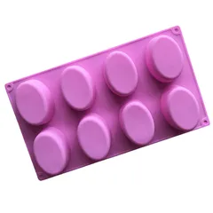 Khuôn silicone làm rau câu 8 hình Oval - Mã 1052
