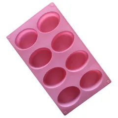 Khuôn silicone làm rau câu 8 hình Oval - Mã 1052