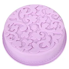 Khuôn silicone làm bánh, rau câu hình tròn hoa văn kiểu - Loại 28 cm – Mã 1141