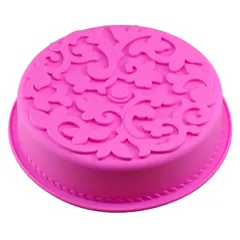 Khuôn silicone làm bánh, rau câu hình tròn hoa văn kiểu - Loại 28 cm – Mã 1141