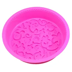 Khuôn silicone làm bánh, rau câu hình tròn hoa văn kiểu - Loại 28 cm – Mã 1141