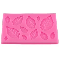 Khuôn rau câu silicone 12 lá hoa hồng lớn, nhỏ - Mã 1089