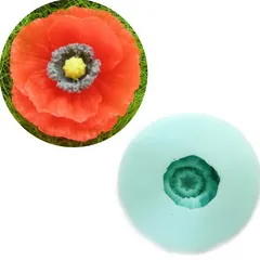 Khuôn rau câu silicone hoa Anh Túc Poppy - Kích thước 8 cm – Mã số 1692