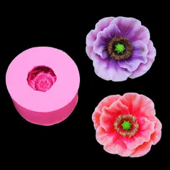 Khuôn rau câu silicone hoa Anh Túc Poppy - Kích thước 8 cm – Mã số 1692
