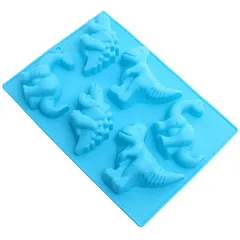 Khuôn silicone làm bánh, rau câu 6 con khủng long, tê giác - Mã 1061