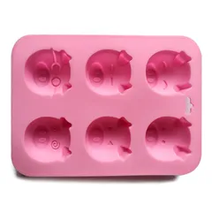 Khuôn silicone làm bánh, rau câu 6 heo con biểu cảm – Mã 1074