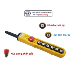 Tay bấm điều khiển tời điện H06ECAA thương hiệu KG AUTO loại có dây có nút dừng khẩn cấp điện áp 250V AC/ 6A; IP 65