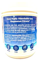 Bột bổ sung magie Natural Vitality Calm với hương vị mâm xôi-chanh 325 mg 20 oz (567 g).