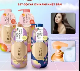 Bộ Dầu Gội Xả Kracie Ichikami Damage Repair & Color Care Nhật Bản – Phục Hồi Tóc Hư Tổn, Giữ Màu Tóc Nhuộm, Mềm Mượt Óng Ả