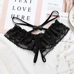 Quần Lót Lọt Khe Ren Xuyên Thấu Sexy Gợi Cảm Quần Sịp Nữ Xẻ Đáy Mềm Mịn Quyến Rũ - T309 Đen