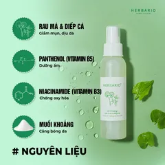 [HÀNG TẶNG KHÔNG BÁN] - Xịt khoáng Rau Má & Diếp Cá herbario 100ml thuần chay