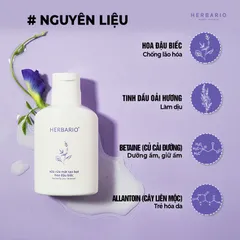Sữa rửa mặt tạo bọt hoa đậu biếc herbario 100ml thuần chay cấp ẩm, chống lão hóa