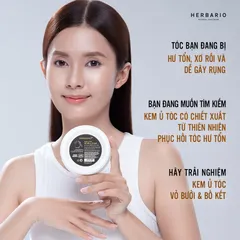 Kem ủ tóc bồ kết & vỏ bưởi herbario 200ml thuần chay