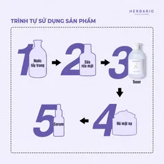 Toner nước cân bằng da Hoa Đậu Biếc herbario 200ml thuần chay cấp ẩm, chống lão hóa