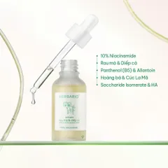 Serum Rau má & Diếp cá herbario 30ml sạch mụn thuần chay