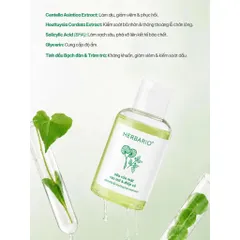 Mini size - Sữa rửa mặt Rau má & Diếp cá herbario 50ml sạch mụn thuần chay
